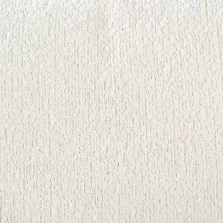 Round Cream Boucle Swivel Accent Chair