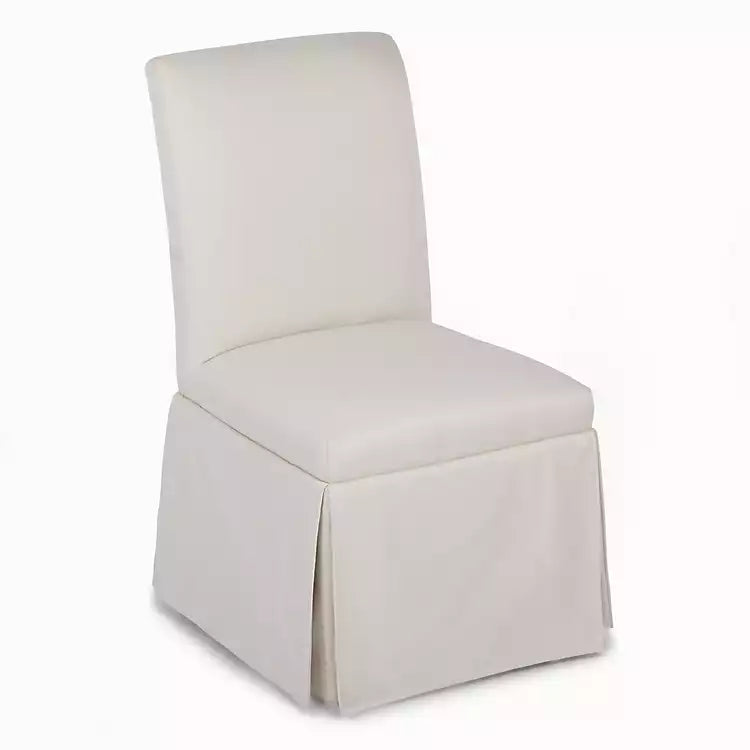Cream Skirted Dining Chair with Castors