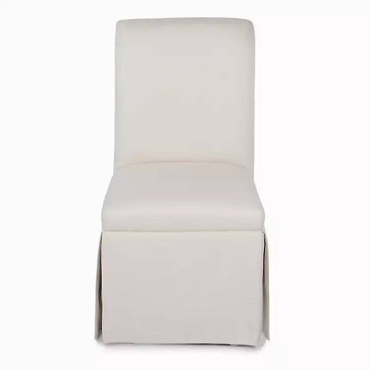 Cream Skirted Dining Chair with Castors