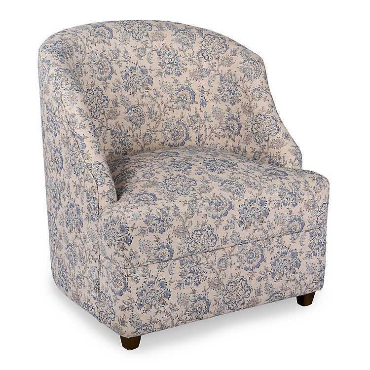 New! Blue Floral Charolette Accent Chair