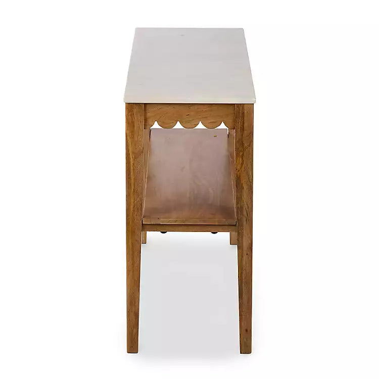 New! Marble and Wood Ayla Console Table