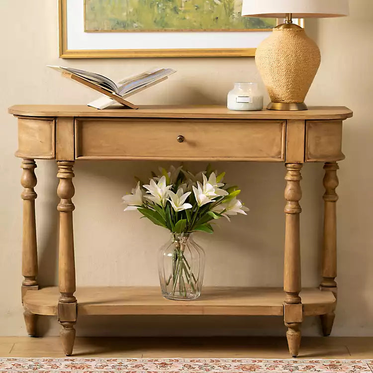 New! Brown Wood Vera Console Table